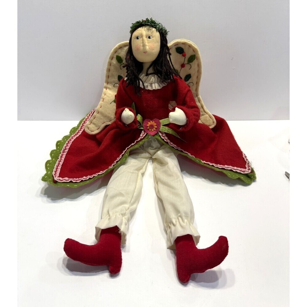 RAZ Imports Angel Doll Christmas Holiday Decor Plush Felt Wings 18" Tall Holiday